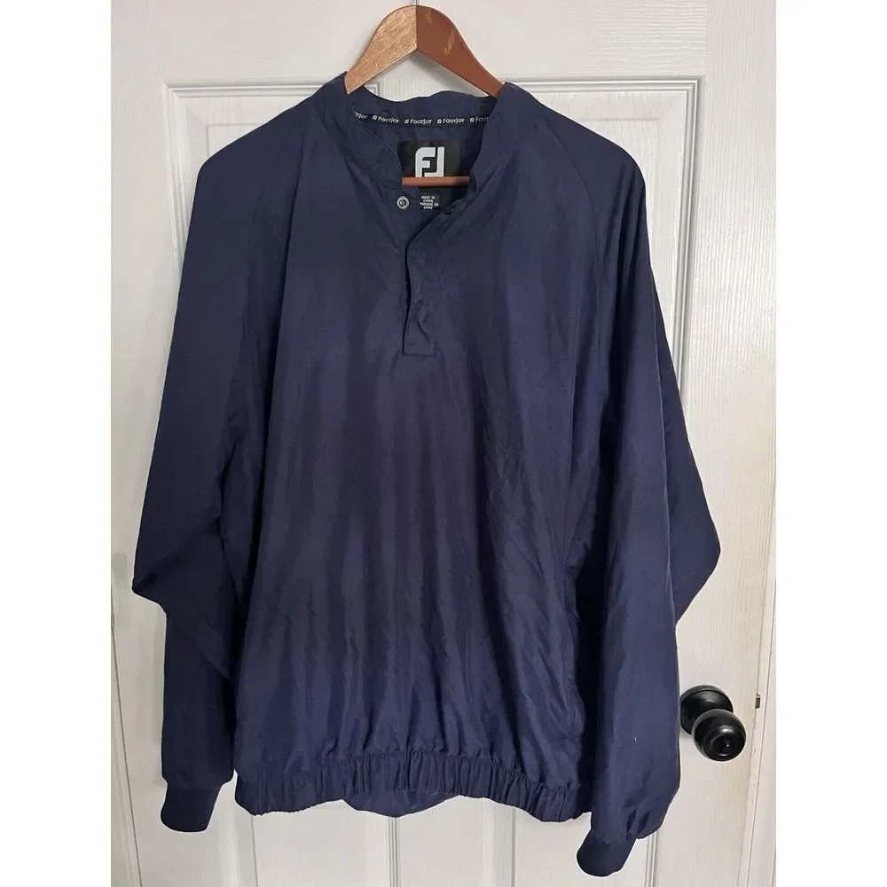 Footjoy Pullover‎ Windbreaker Jacket Navy Blue Mens L